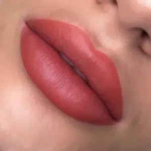 lip blushing close up on full lips